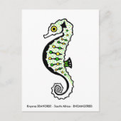 Hand getekend - SEAHORSE- Dierenvriend - Wildlife Briefkaart (Voorkant)