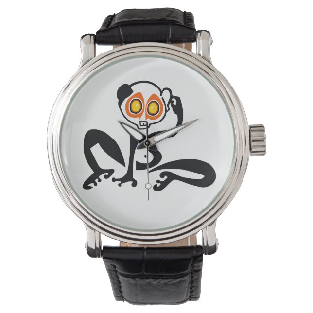 Hand getekend - Slender Slow LORIS - Natuur Horloge (Voorkant)