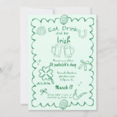 Hand getekend St. Patrick's Day Girls Night Part Kaart (Voorkant)