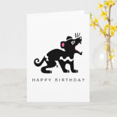 Hand getekend - Tasmaanse DUIVEL - Wildlife - Kaart (Gele Bloem)