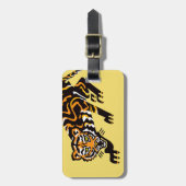 Hand getekend - TIJGER - Bedreigd dier - geel Bagagelabel (Voorkant verticaal)