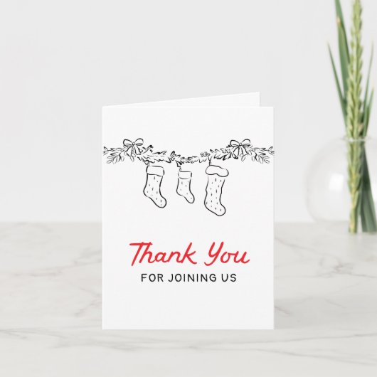 Hand getekend vrolijk klein Baby shower dank u Bedankkaart (Voorkant)