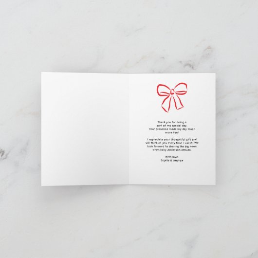 Hand getekend vrolijk klein Baby shower dank u Bedankkaart (Binnen)