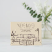 hand getekend We hebben de aankondiging verplaats Briefkaart (Staand voorkant)