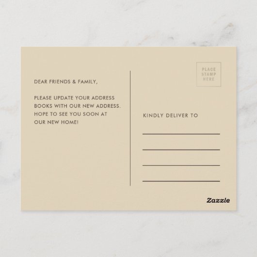 hand getekend We hebben de aankondiging verplaats Briefkaart (Achterkant)