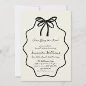 Hand getekend Ze bindt het knoop Vrijgezellenfeest Kaart (Voorkant)