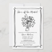 Hand getekend "Ze is van de markt" Vrijgezellenfee Kaart (Voorkant)