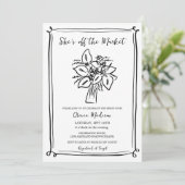 Hand getekend "Ze is van de markt" Vrijgezellenfee Kaart (Staand voorkant)