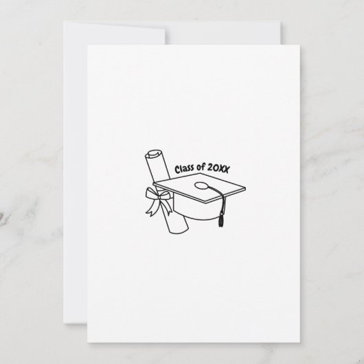 Hand getekend zwart deed hij het Afstuderen Kaart (Achterkant)