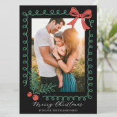 Hand getekend zwart rood groen vrolijk kerstfeest feestdagenkaart