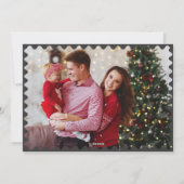 Hand getekend, zwart-wit foto doodle kerst feestdagenkaart (Achterkant)