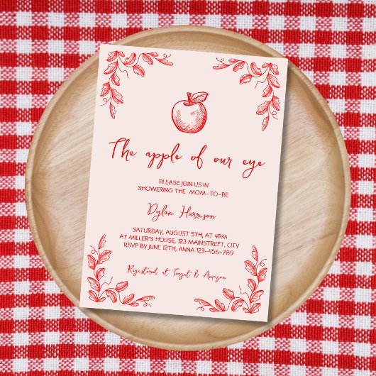 Hand getekende appel van onze Eye Herfst Baby show Kaart