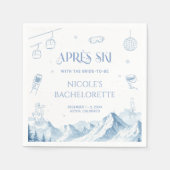 Hand Getekende Apres Aki Winter Afscheidspartij Servet (Voorkant)