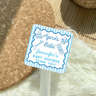 Hand Getekende Apres Bebe Apres Ski Jongen Baby Sh Vierkante Sticker