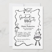 Hand getekende Barbeque Afstuderen Foto Kaart (Voorkant)