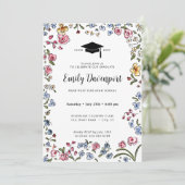 Hand getekende bloemen Afstuderen foto op de rug Kaart (Staand voorkant)