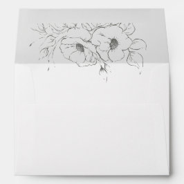 Hand getekende bloemen botanische elegant envelop