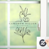 Hand Getekende Bloemist Bloemenwinkel Zakelijk Raamsticker (Huis)