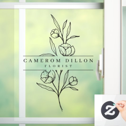 Hand Getekende Bloemist Bloemenwinkel Zakelijk Raamsticker (Huis)