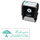 Hand-getekende boom familienaam script retouradres  zelfinktende stempel (In situ)