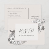 HAND-GETEKENDE BOTANISCHE Stijlvolle Moderne Blush Kaart (Voorkant / Achterkant)