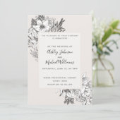 HAND-GETEKENDE BOTANISCHE Stijlvolle Moderne Blush Kaart (Staand voorkant)