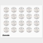 HAND-GETEKENDE BOTANISCHE Stijlvolle Moderne Blush Ronde Sticker (Vel)