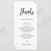 Hand getekende bruiloft Bedankt Plaats Instelling Programmakaart (Voorkant / Achterkant)