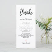 Hand getekende bruiloft Bedankt Plaats Instelling Programmakaart (Staand voorkant)