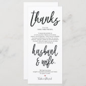 Hand getekende bruiloft Bedankt Plaats Instelling  Programmakaart (Voorkant / Achterkant)