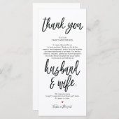 Hand getekende bruiloft Hartelijk dank dat u een i Programmakaart (Voorkant / Achterkant)