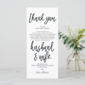 Hand getekende bruiloft Hartelijk dank dat u een i Programmakaart (Staand voorkant)