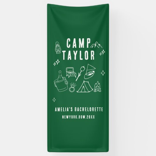 Hand getekende Camp Bachelorette op maat Spandoek (Verticaal)