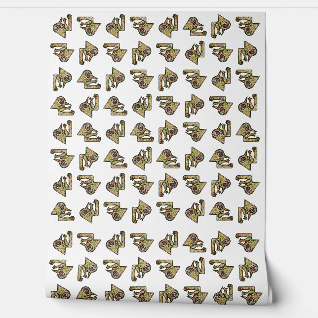 Hand getekende cartoon monster doet sit-ups naadlo behang (Afrollen)