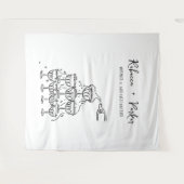 Hand getekende champagne toren Achtergrond Foto bo Wandkleed (Voorkant (horizontaal))