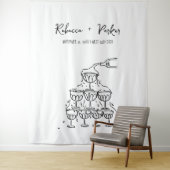 Hand getekende champagne toren Achtergrond Foto bo Wandkleed (In situ)