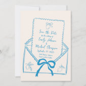 Hand Getekende Citroen Italiaanse Save the Date Kaart (Voorkant)