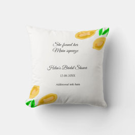 hand getekende citroenbladeren voeg QR bruidsdouch Kussen