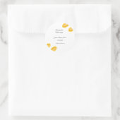 hand getekende citroenbladeren voeg QR bruidsdouch Ronde Sticker (Tas)