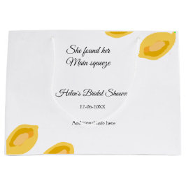 hand getekende citroenbladeren voeg QR bruidsmeisj Groot Cadeauzakje