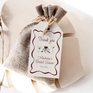 Hand Getekende Cocktails Golvend Lijstje Bruidsfee Cadeaulabel