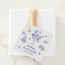 Hand Getekende Cowgirl Bachelorette Weekend Bedankjes Labels