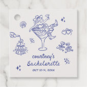 Hand Getekende Cowgirl Bachelorette Weekend Bedankjes Labels (Voorkant)