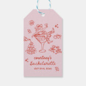 Hand Getekende Cowgirl Bachelorette Weekend Cadeaulabel (Achterkant)