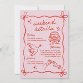 Hand Getekende Cowgirl Bachelorette Weekend Kaart (Achterkant)