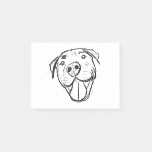 hand getekende digitale lachende pitbull post-it® notes (Voorkant)