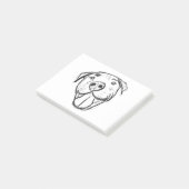 hand getekende digitale lachende pitbull post-it® notes (Schuin)