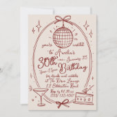 Hand Getekende Disco Bal Verjaardag Kaart (Voorkant)