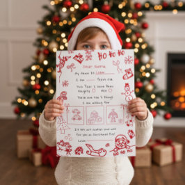 Hand getekende Doodle-brief voor Sinterklaas Foto Afdruk