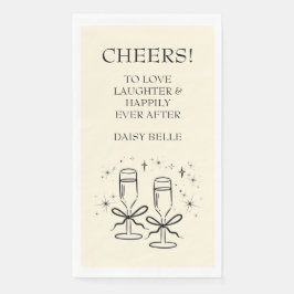 Hand Getekende Doodle Bruiloft Feest Geel Servet